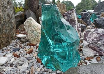 Bryły Szklane ozdobne Kamień Szklany Grys Biała Marianna Szkło do ogrodu