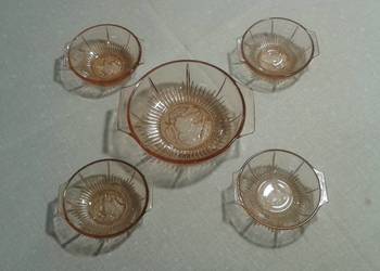 Miseczki szklane zdobione -komplet- szkło Miseczki szklane zdobione -komplet- szkło