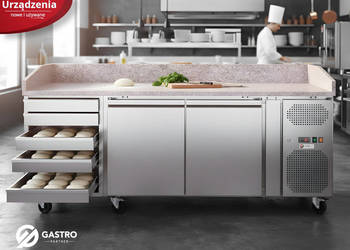 Stół chłodniczy 2-drzwiowy do pizzy z 7 szufladami i blatem granitowym Bart