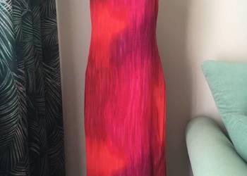 Nowa długa sukienka C&A czerwona fuksja wiskoza M