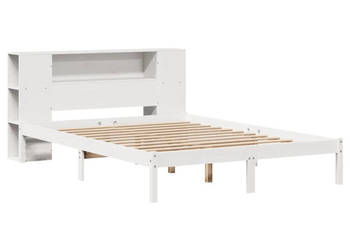 Łóżko z regałem bez materaca białe sosnowe 140x190 cm WM-3321537