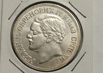 Sprzedam kopię monety w holderze Serbia 5 dinarów 1879r.
