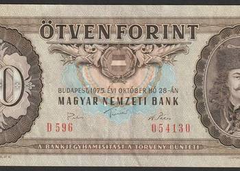 WĘGRY 50 FORINT 1975 - F. RAKOCZY - STAN 2