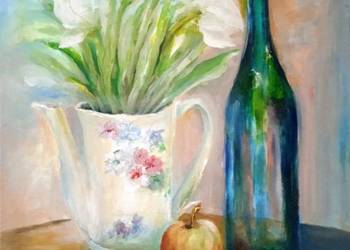 Obraz olejny "Martwa natura z tulipanami"