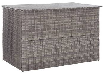 Skrzynia ogrodowa, szara, 150 x 100 x 100 cm, rattan PE（SKU:46467）