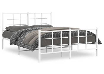 Łóżko Metalowe Białe Rama Łóżka Ze Stelażem Biała 140x200 cm WM-355629