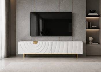 Szafka RTV złota Primavera Glamour Premium 200x40x50