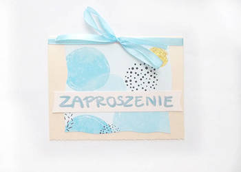 boho zaproszenia puste, niebieskie zaproszenie na różne okazje, pastelowe