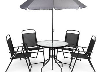 Komplet mebli ogrodowych stolik 4 krzesła parasol MultiGarden