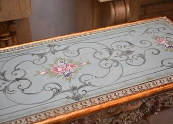 Drewniany Stolik Francuski - Stół Biurowy Empire - Prostokątny Ozdoba