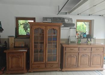 Komoda,witryna i komódka dąb