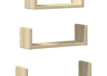 vidaXL Półki ścienne, 3 szt., dąb sonoma(SKU:853310)