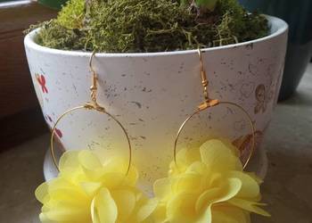 Kolczyki kwiaty żółte