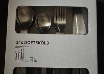 IKEA DOFTSKÖLD komplet sztućców, 24 szt. czarny DOFTSKOLD