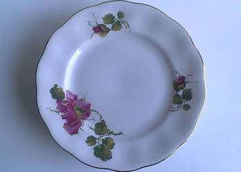 Talerze deserowe Karolina porcelanowe złocone zestaw 4 sztuki plus 1 gratis