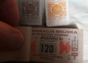 1970 -50 lat temu 100sztuk Bilety Komunikacji Miejskiej Warszawa