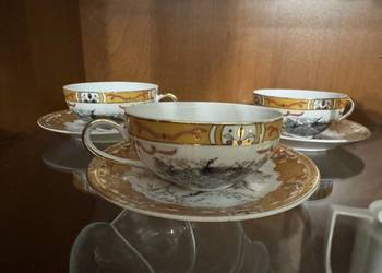 Serwis do herbaty z czasów PRL lata 80 porcelana chińska na 6 osób kompletn