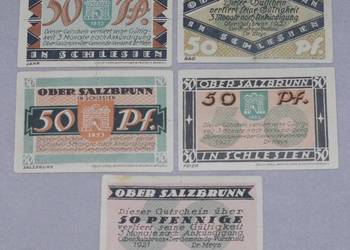 Notgeldy Szczawno-Zdrój 1921r - 5szt.