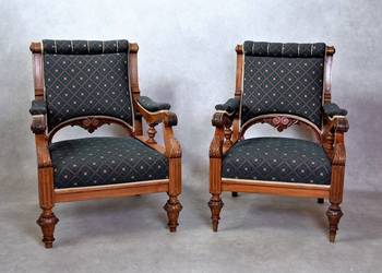 Dwa eleganckie i wygodne fotele z XIX w.