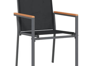 Krzesła ogrodowe 2 szt czarne 55x615x90cm Textilene i stal WM-364099