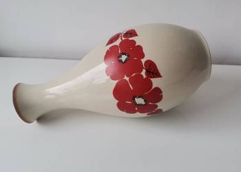 Stary duży wazon w kwiaty porcelit Chodzież design PRL