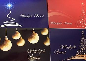Świąteczne kartki z życzeniami - 14 sztuk.