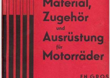 Materiały, akcesoria i wyposażenie do motocykli 1933/34- Dkw