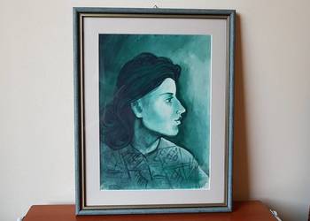 Oprawiona akwarela, autor Stanisława Boczarowska 1901 - 1972