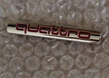 NOWY chrom znaczek Quattro emblemat klejany srebrny logo
