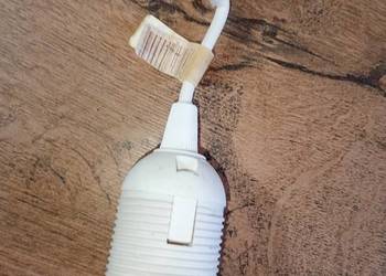 gniazdo E27, oprawka budowlana biała z kablem 10 cm, z kostką