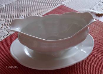 Biała porcelanowa stara sosjerka - bdb !