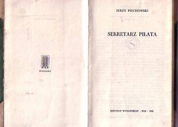 (8023) SEKRETARZ PIŁATA – JERZY PIECHOWSKI