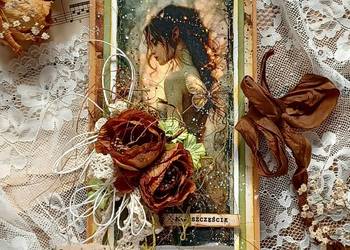 Kartka hand made, mini albumik, urodziny