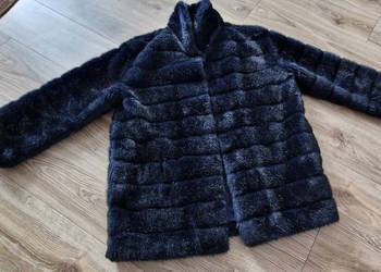 futra futro futerko kurtka sztuczne r 42/44 granat czarny Laurel