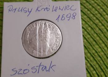 moneta srebrna Prusy Książęce Królewiec z 1698r