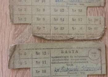 Karta  z 1963 r. uprawniająca  do zakupów w placówkach WCH
