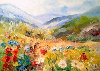 Obraz olejny "Górska łąka"