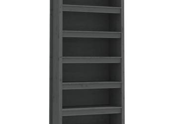 Regał na książki, szary, 80x35x183 cm, lite drewno sosnowe（SKU:821696）