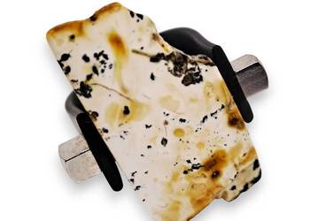 Pierścionek z bursztynu, BURSZTYN, polerowany, bryłka unikatowa #1488