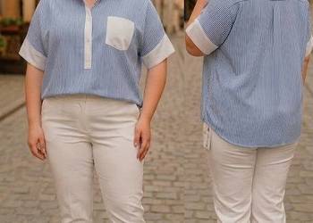 Koszula damska w paski plus size Made in Italy biust 158 cm