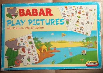 słoń elephant Babar Play Pictures Spear`s game 1990 retro old vintage board