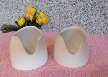 Porcelanowe dwa pojemniki nie szkliwione