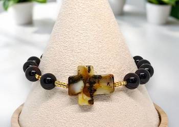 Bransoletka dziesiątka różańca z bursztynu, BURSZTYN bałtycki #1291