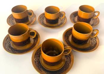 Zestaw 6 filiżanek Tułowice ceramika filiżanka miodowa PRL lata 70/80 retro