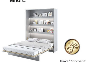 Półkotapczan Łóżko w Szafie BED CONCEPT 160x200 Szary Mat