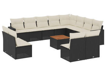 13-cz. zestaw mebli do ogrodu poduszki czarny rattan PE WM-3224369
