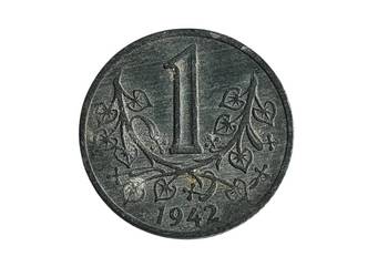 Stara moneta 1 korona Czechy i Morawy 1942 antyk unikat kolekcjonerski