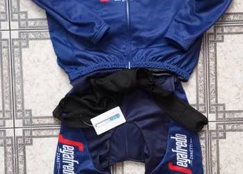 Trek Segafredo Santini strój komplet rowerowy kurtka długie spodnie L