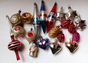 stare bombki szklane vintage PRL