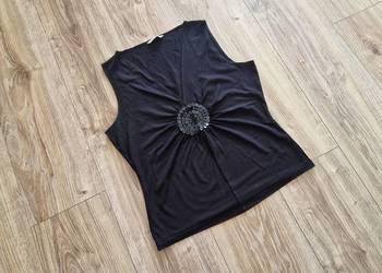 bluzka top koszulka r 40 L Marks & Spencer czarna cekiny wiskoza